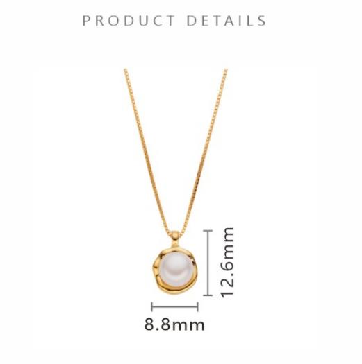 S925 Sterling Silver Pendant with Natural Pearl Necklace